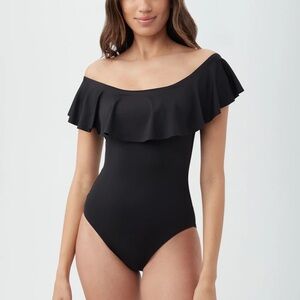 Trina Turk Elegant Black Off-Shoulder Swimsuit 6